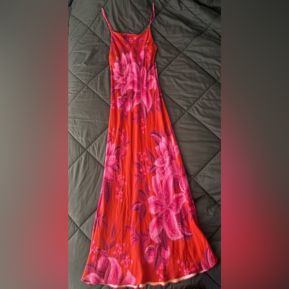 FARM RIO Red Summer Fruit Lenzing Ecoverom Viscose Maxi Dress NWOT Size M - Picture 6 of 7